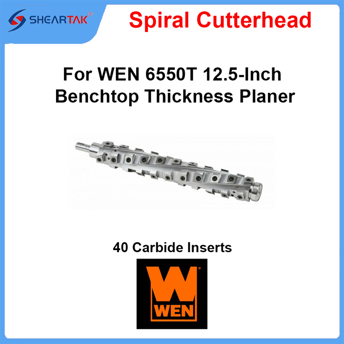 Spiral Cutterhead for WEN 6550T 12.5-Inch Benchtop Thickness Planer