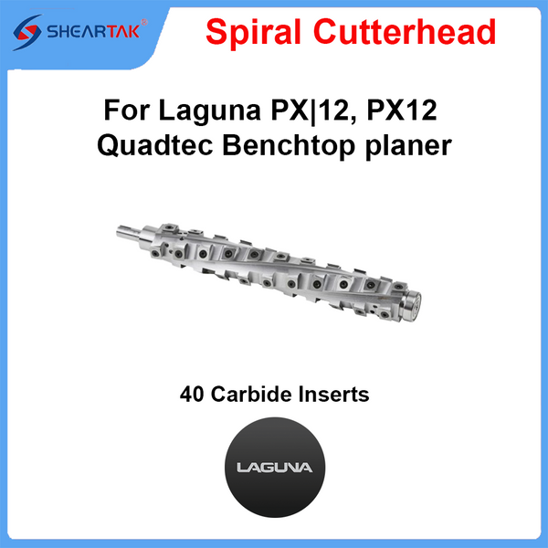 Spiral Cutterhead for Laguna PX|12, PX12 Quadtec Benchtop planer - Sheartak Tools