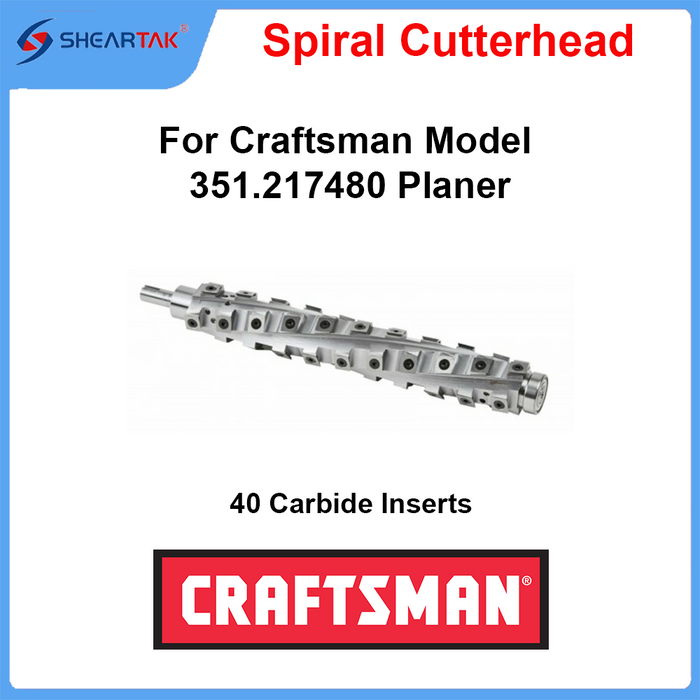 Spiral Cutterhead for Craftsman Model 351.217480 Planer - Sheartak Tools