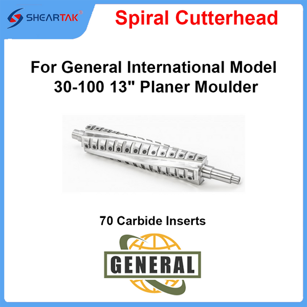 Spiral Cutterhead for General International Model 30-100 13" Planer Moulder