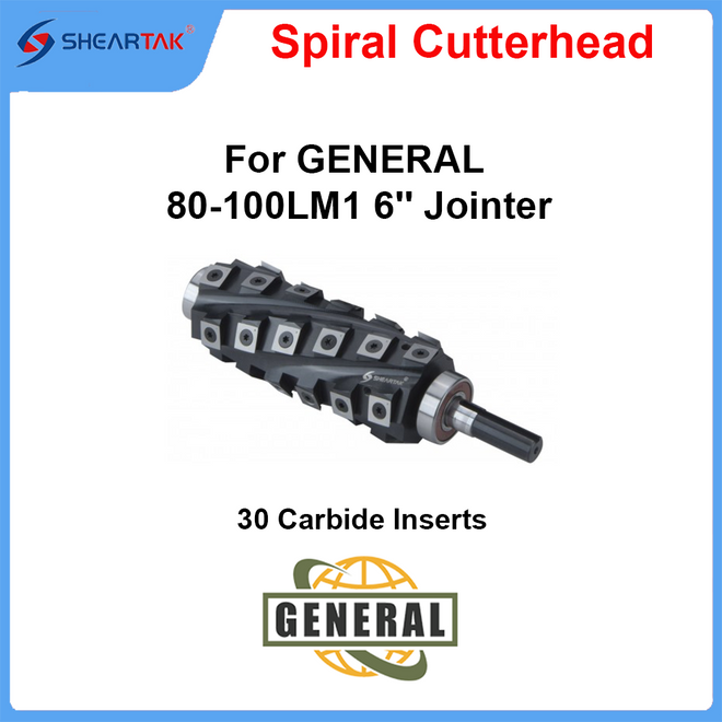Spiral Cutterhead for GENERAL 80-100LM1 6'' Jointer