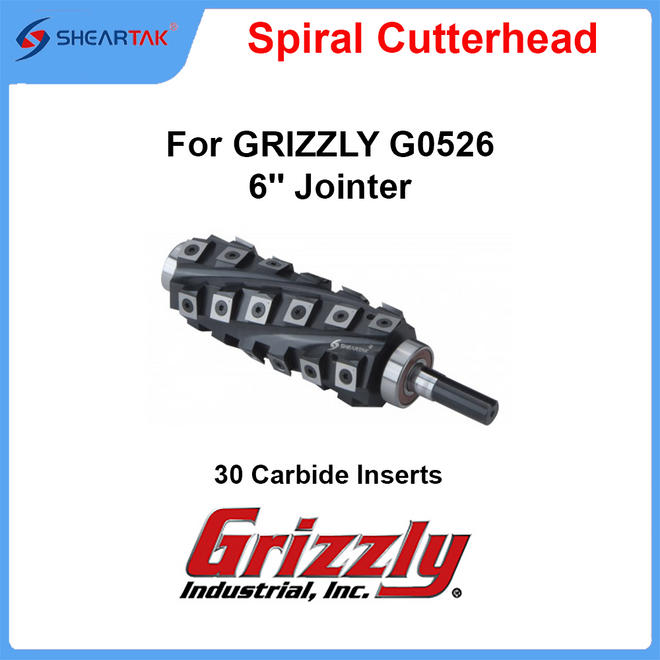 Spiral Cutterhead for GRIZZLY G0526 6'' Jointer