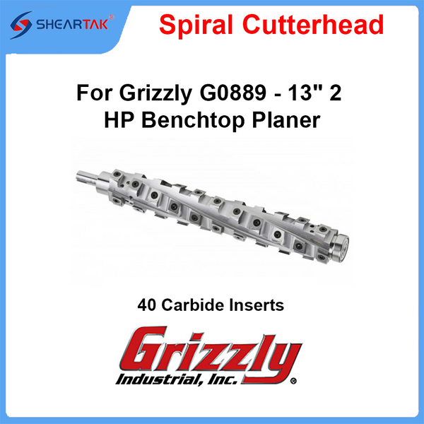 Spiral Cutterhead for Grizzly G0889 - 13" 2 HP Benchtop Planer