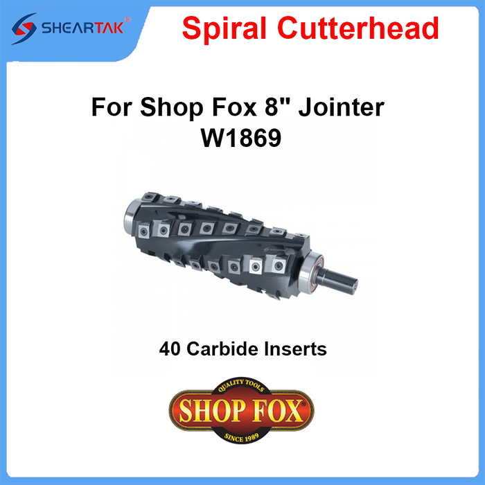 Spiral Cutterhead for Shop Fox 8" Jointer W1869 - Sheartak Tools