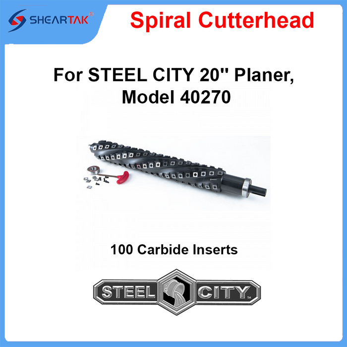 Spiral Cutterhead for STEEL CITY 20'' Planer, Model 40270