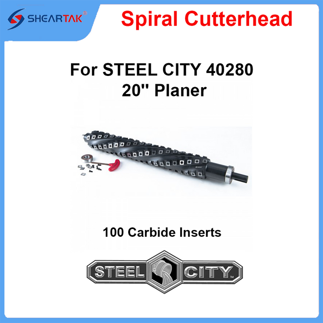Spiral Cutterhead for STEEL CITY 40280 20'' Planer
