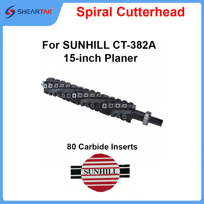 Spiral Cutterhead for SUNHILL CT-382A 15-inch Planer