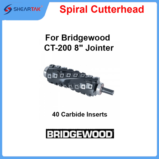 Spiral Cutterhead for Bridgewood CT-200 8" Jointer - Sheartak Tools