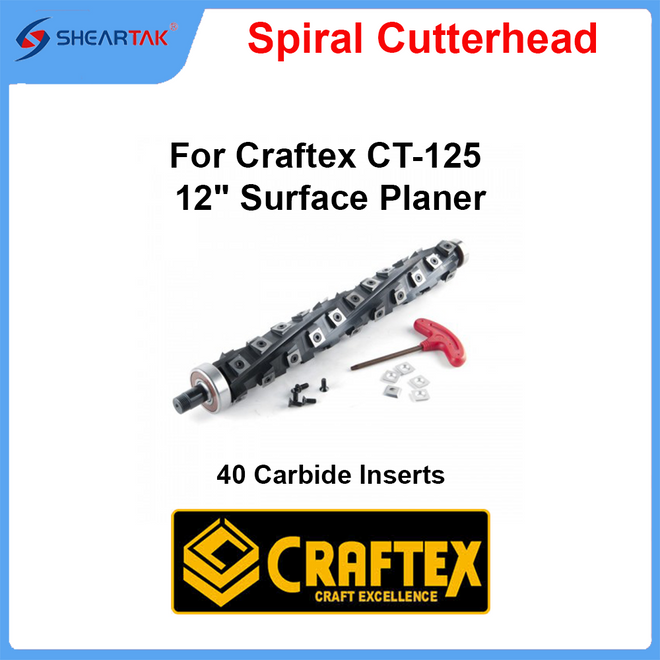 Spiral Cutterhead for Craftex CT-125 12" Surface Planer