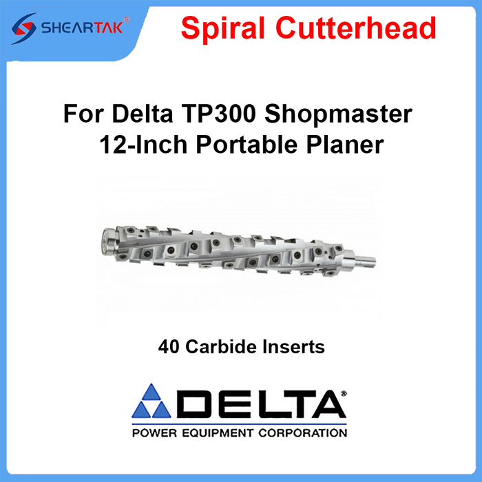 Spiral Cutterhead for Delta TP300 Shopmaster 12-Inch Portable Planer