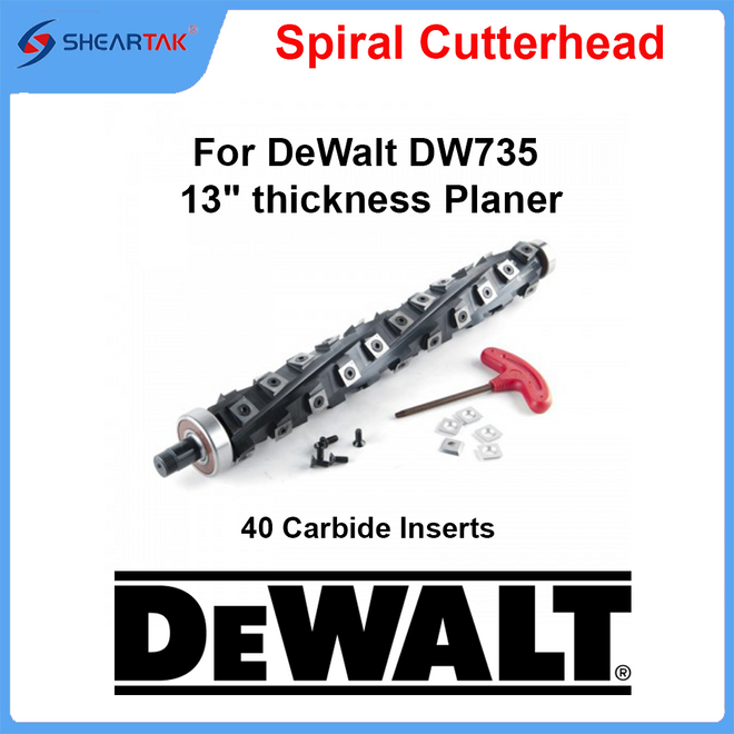 Spiral Cutterhead for DeWalt DW735 13"  thickness Planer