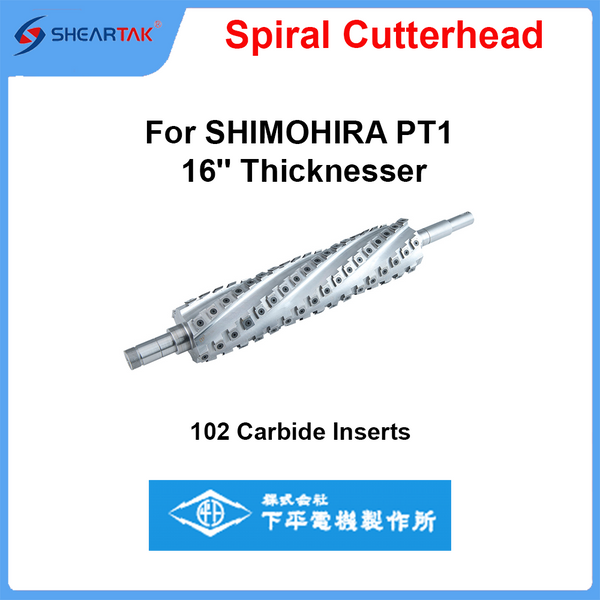 Spiral Cutterhead for Spiral Cutterhead for SHIMOHIRA PT1 16'' Thicknesser - Sheartak Tools