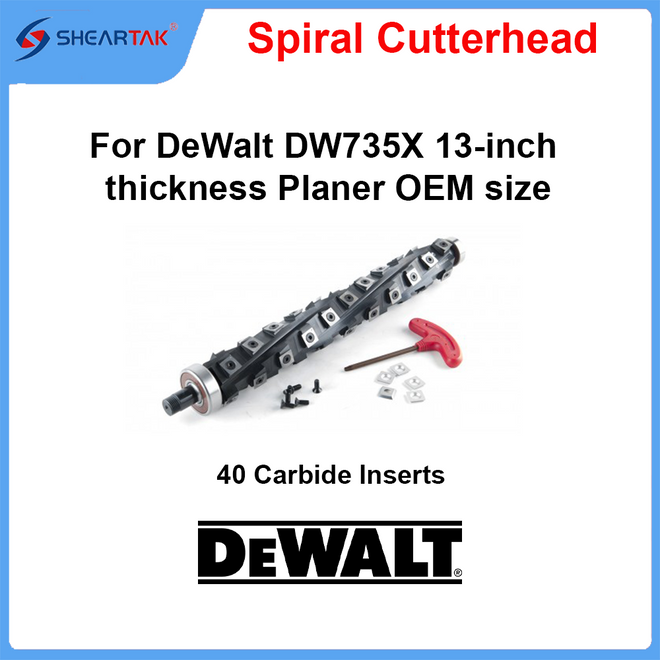 Spiral Cutterhead for DeWalt DW735X 13-inch thickness Planer OEM size