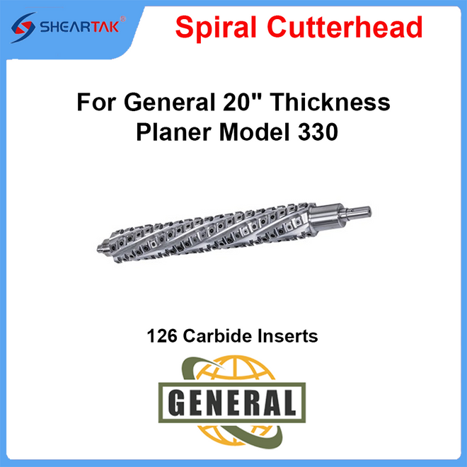 Spiral Cutterhead for General 20" Thickness Planer Model 330