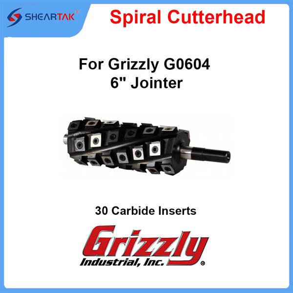 Spiral Cutterhead for Grizzly G0604 6" Jointer