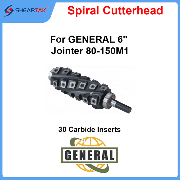 Spiral Cutterhead for GENERAL 6'' Jointer 80-150M1