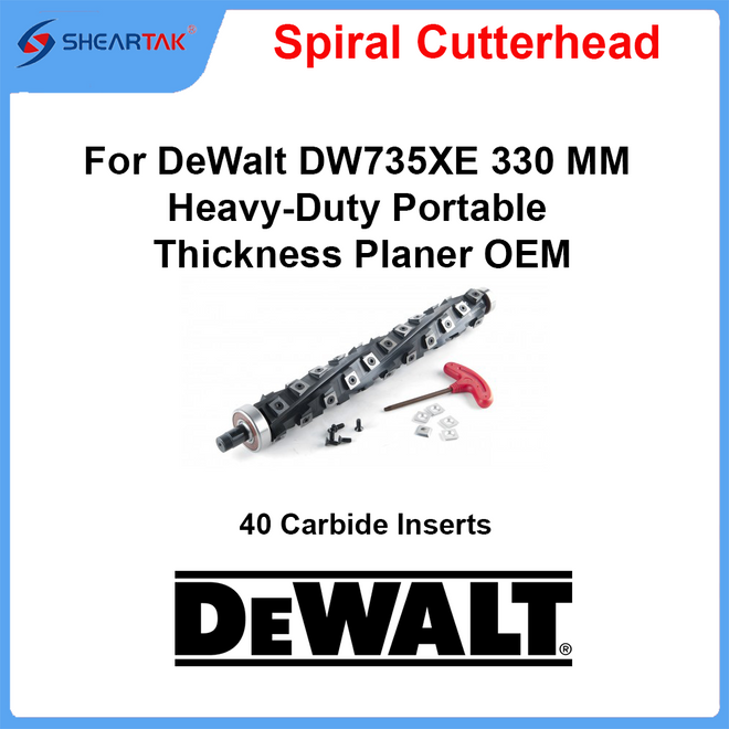 Spiral Cutterhead for DeWalt DW735XE Heavy-Duty Thickness Planer OEM