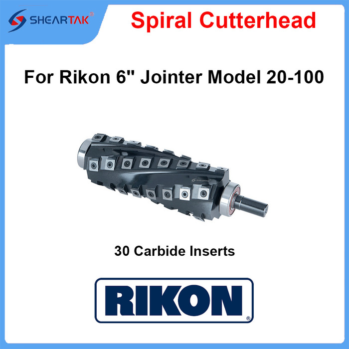 Spiral Cutterhead for Rikon 6'' Jointer Model 20-100 - Sheartak Tools