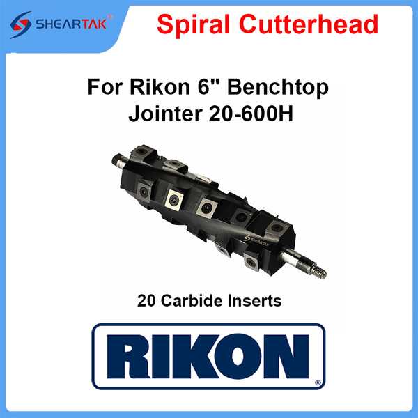 Spiral Cutterhead for Rikon 6" Benchtop Jointer 20-600H - Sheartak Tools