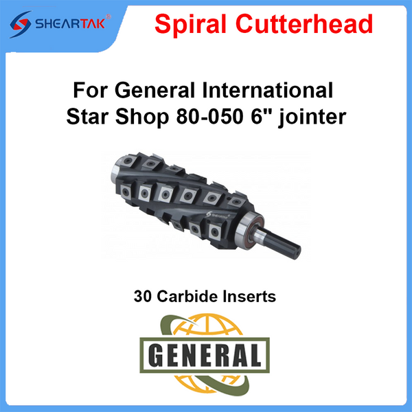 Spiral Cutterhead for General International Star Shop 80-050 6" jointer