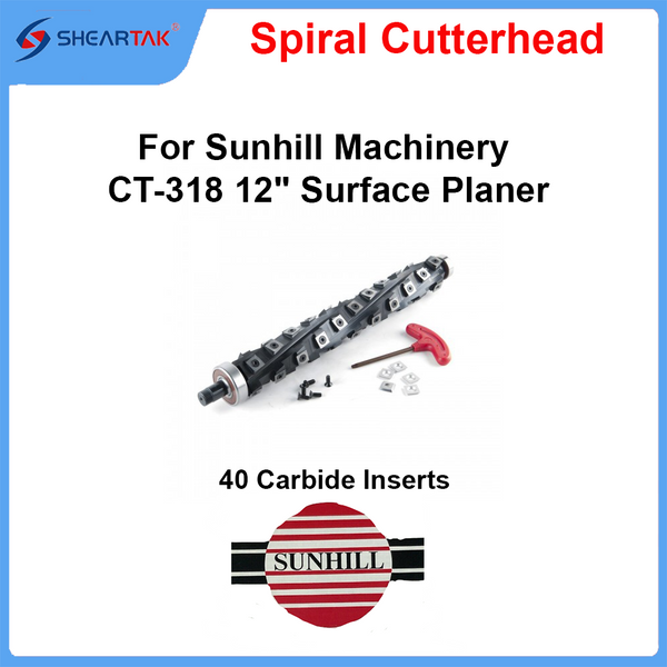 Spiral Cutterhead for Sunhill Machinery CT-318 12" Surface Planer