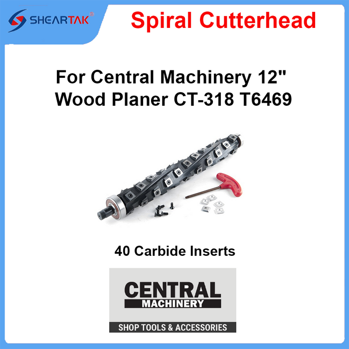 Spiral Cutterhead for Central Machinery 12" Wood Planer CT-318 T6469