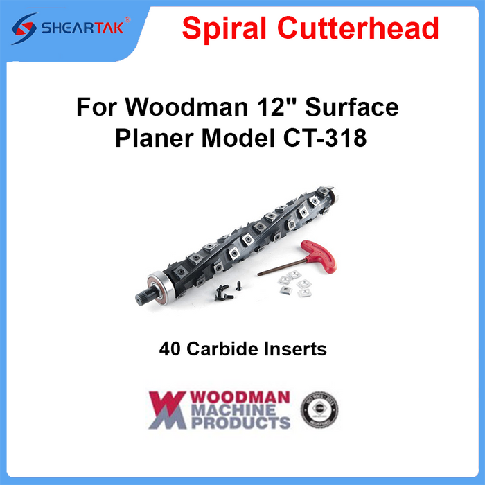 Spiral Cutterhead for Woodman 12" Surface Planer Model CT-318