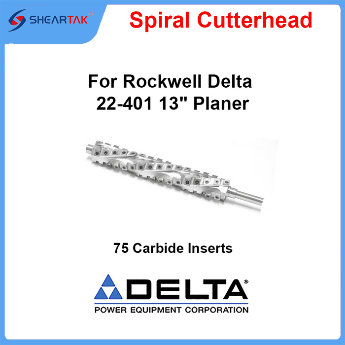 Spiral Cutterhead for Rockwell Delta 22-401 13"  Planer