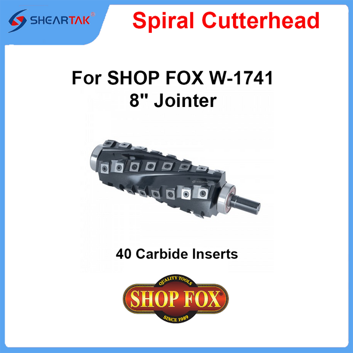 Spiral Cutterhead for SHOP FOX W-1741 8'' Jointer
