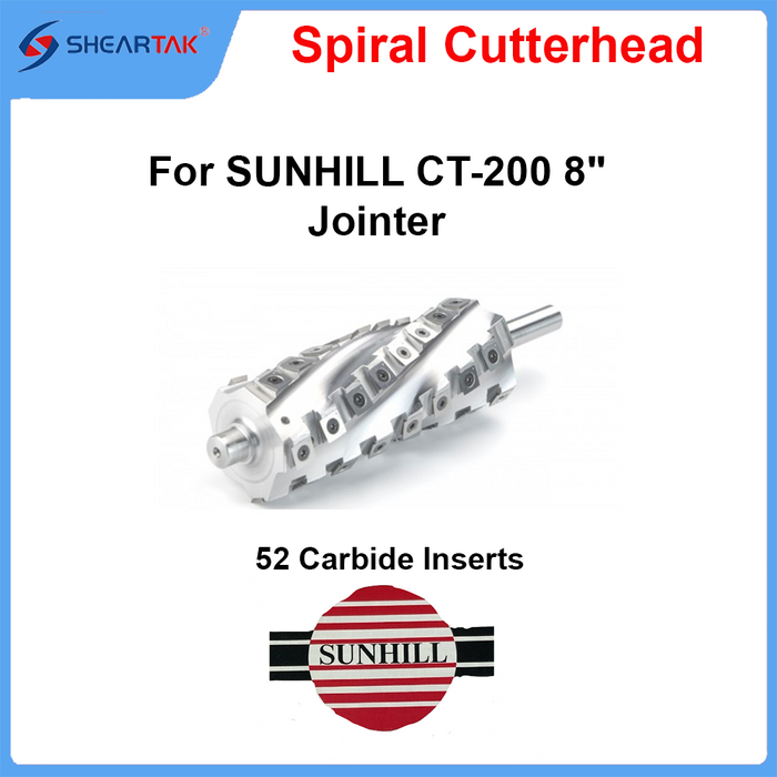 Spiral Cutterhead for SUNHILL CT-200 8" Jointer