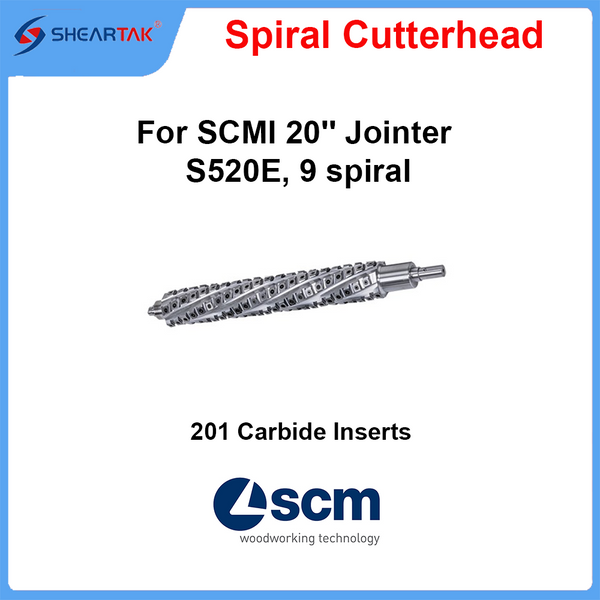 Sheartak Spiral Cutterhead for SCM S 520 E Thickness Planer with 201 Carbide Blades