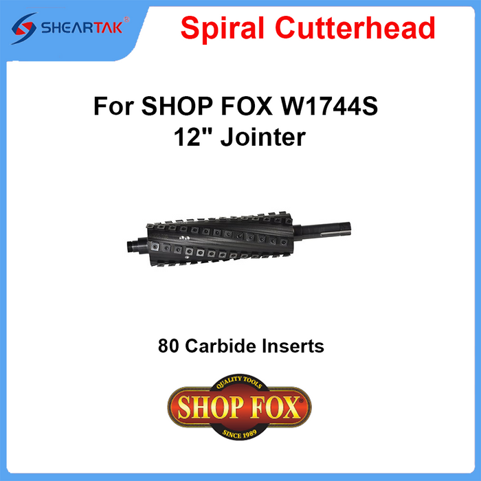 Spiral Cutterhead for SHOP FOX W1744S 12" Jointer