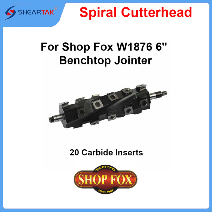 Helical Head for Shop Fox W1876 6" Benchtop Jointer - Sheartak Tools