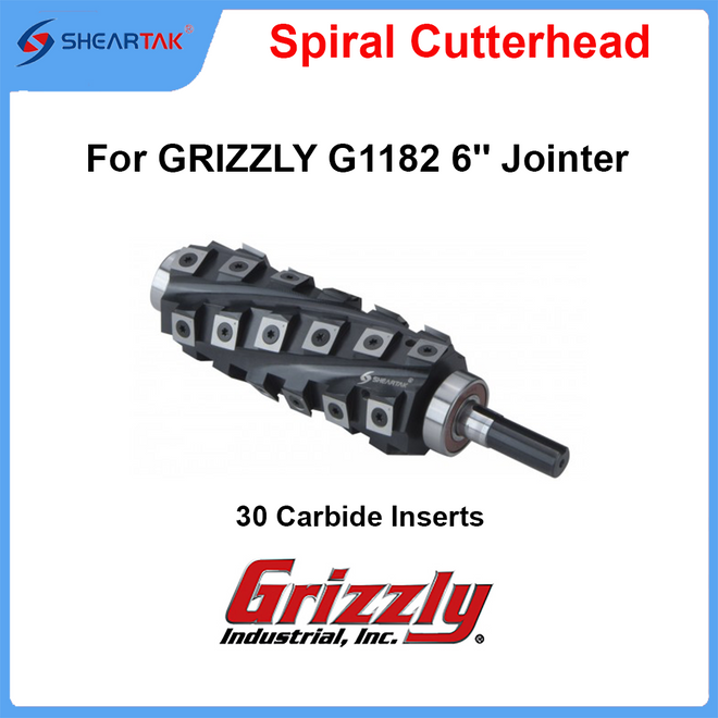 Spiral Cutterhead for GRIZZLY G1182 6'' Jointer