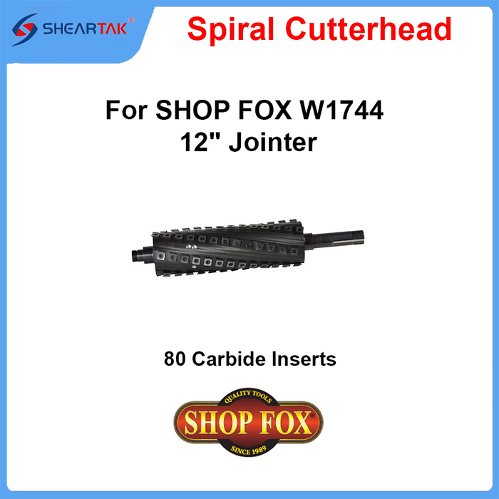 Spiral Cutterhead for SHOP FOX W1744  12" Jointer