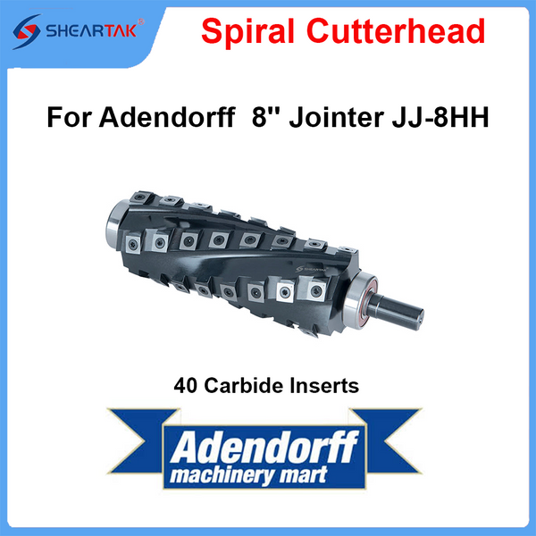Spiral Cutterhead for Adendorff  8'' Jointer JJ-8HH Equipped with 40 Carbide Inserts