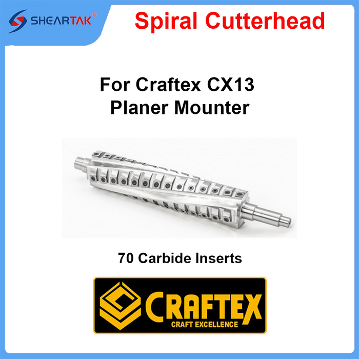 Spiral Cutterhead for Craftex CX13 Planer Mounter