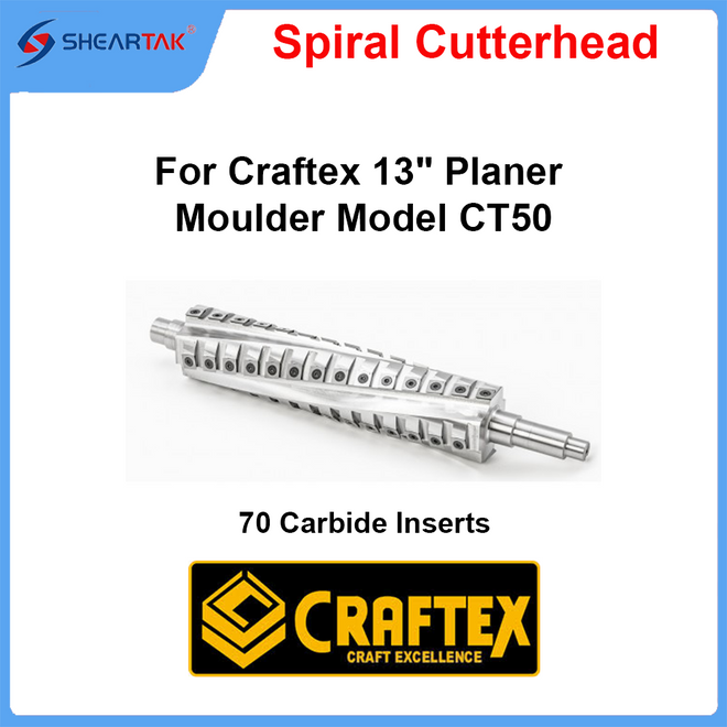 Spiral Cutterhead for  Craftex 13" Planer Moulder Model CT50