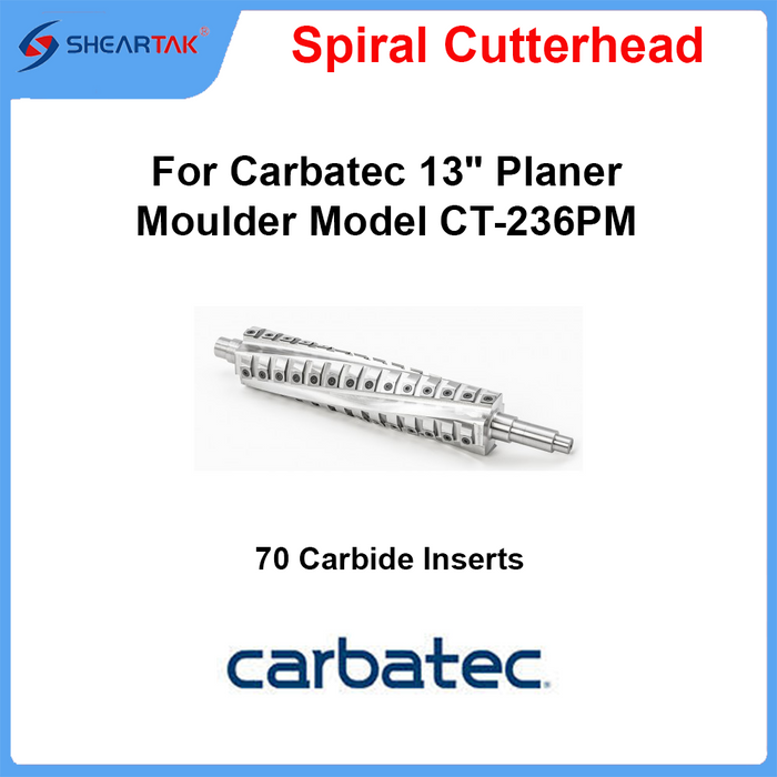 Spiral Cutterhead for Carbatec 13" Planer Moulder Model CT-236PM