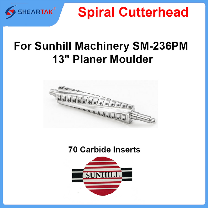 Spiral Cutterhead for Sunhill Machinery SM-236PM 13" Planer Moulder