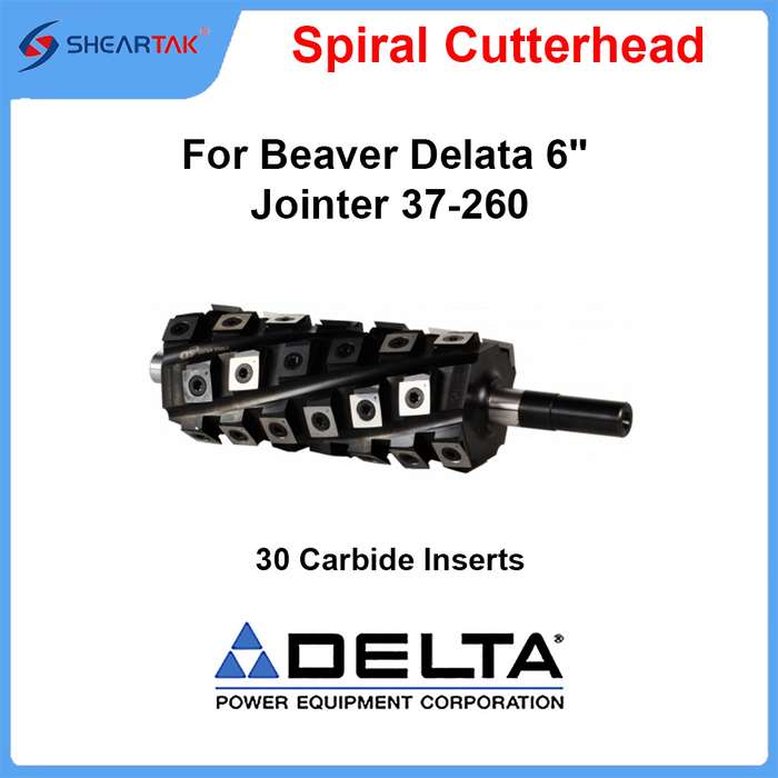 Spiral Cutterhead for  Beaver Delta 6'' Jointer 37-260 - Sheartak Tools