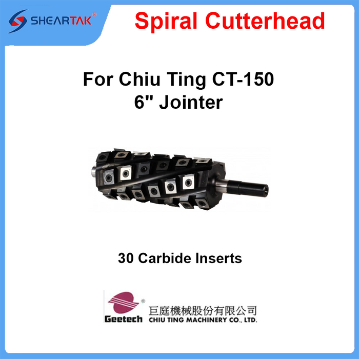 Spiral Cutterhead for Chiu Ting CT-150 6" Jointer