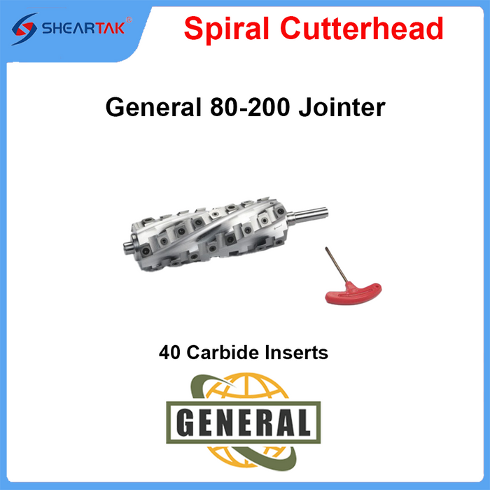 Spiral Cutterhead General 80-200 Jointer|Sheartak