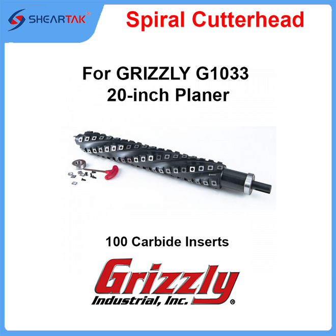 Spiral Cutterhead for GRIZZLY G1033 20-inch Planer