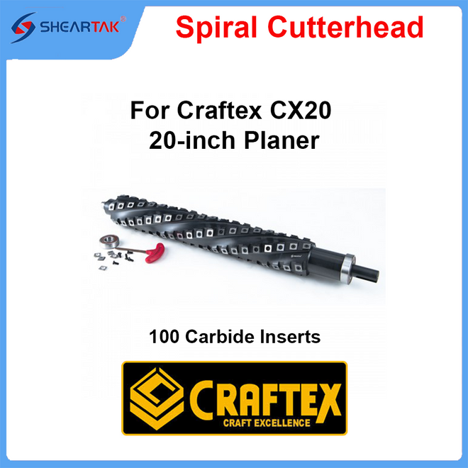 Spiral Cutterhead for Craftex CX20 20" Planer