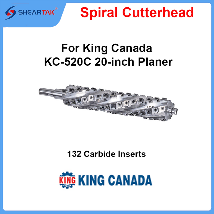 Industrial Spiral Cutterhead  King Canada KC-520C  20" Planer,132 Carbide Inserts
