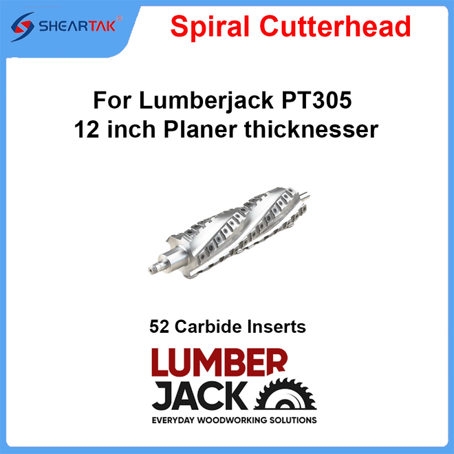 Spiral Cutterhead for Lumberjack PT305 12 inch Planer thicknesser