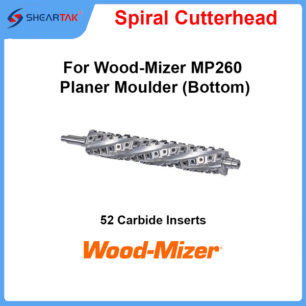 Spiral Cutterhead for Wood-Mizer MP260 Planer Moulder (Bottom) - Sheartak Tools