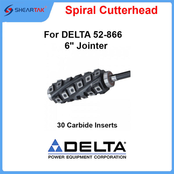 Sheartak Helical Cutter head for DELTA 52-866 6" Jointer with 30 Carbide Knives