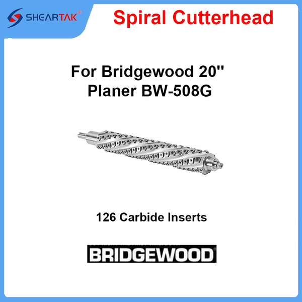 Spiral Cutterhead for Bridgewood 20'' Planer BW-508G 126 Carbide Inserts